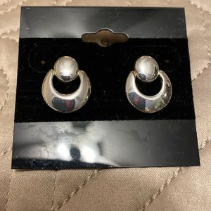 Unbranded pierced silver tone earrings